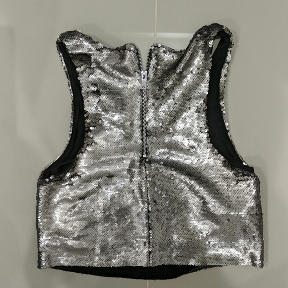 MANGO sequin silver top - Picture 5 of 5